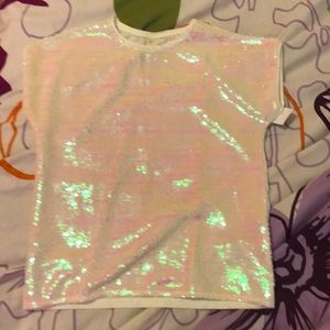 Iridescent flip sequins shirt